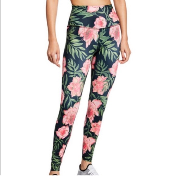 Beyond Yoga Floral-Print High-Waist Leggings S - Picture 1 of 6